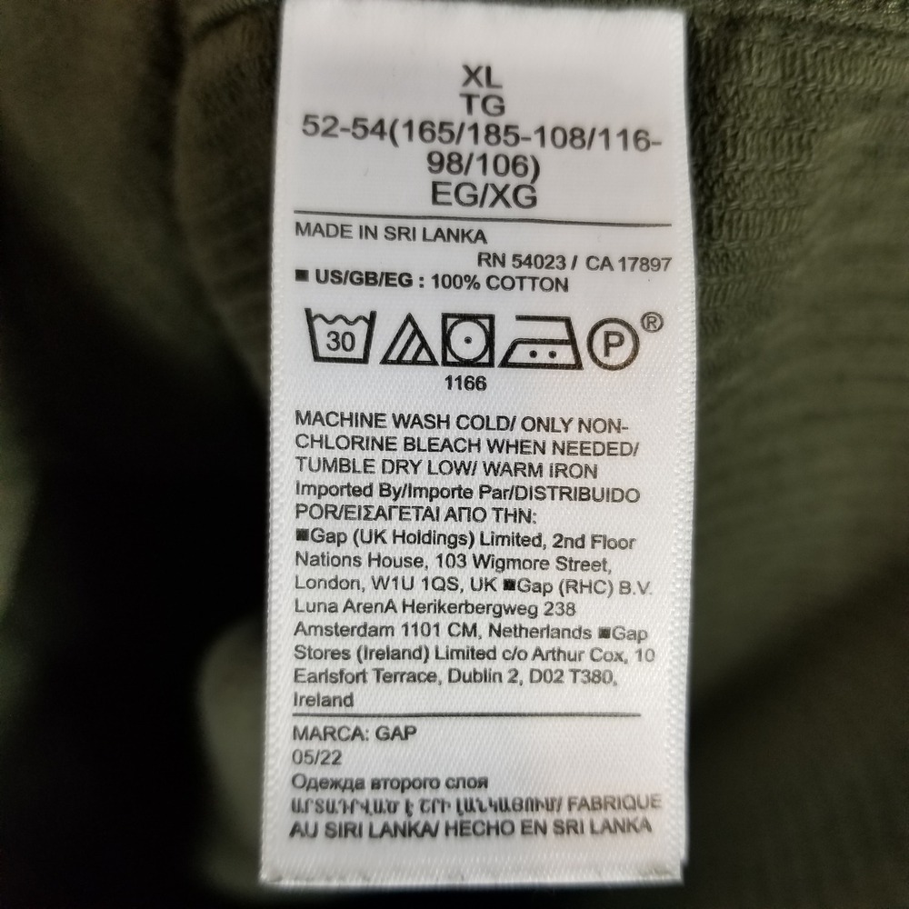 Gap Mens Corduroy Button Down Shirt XL Forest Green Wide Wale Cotton Shacket - Picture 4 of 7